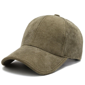 Army Green & Yellow Winter Corduroy Baseball Cap