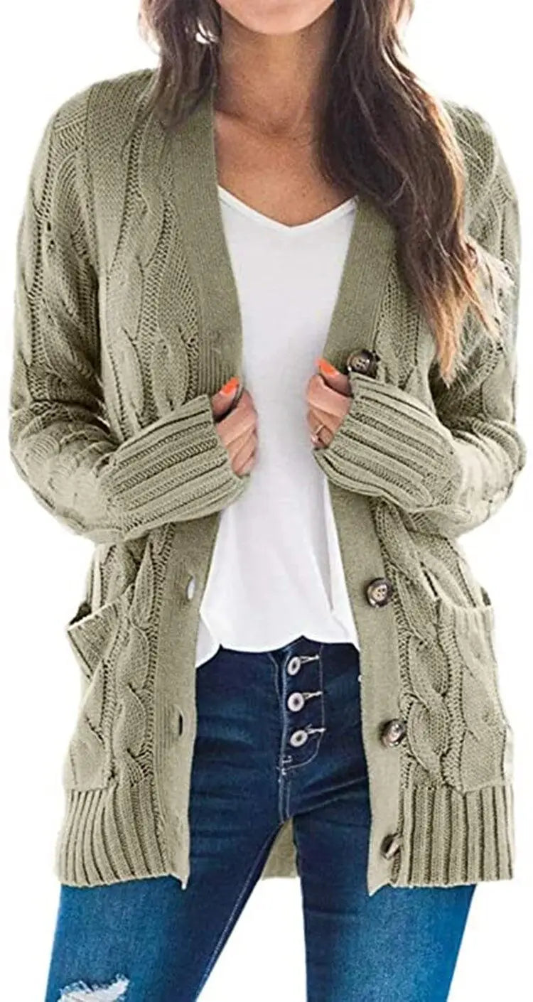 Women’s Oversized V-Neck Knit Cardiga