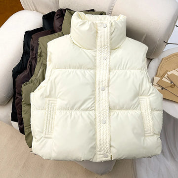 Lightweight Sleeveles Women’s Solid Puffer Vest