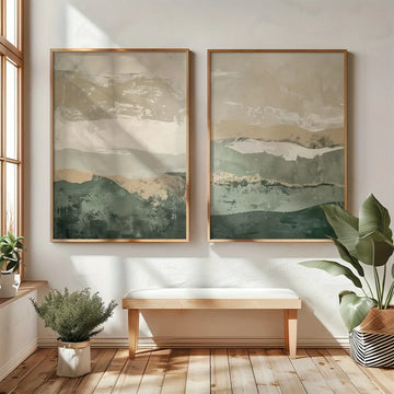 2PCS Retro Wabi Sabi Mountains Canvas Prints