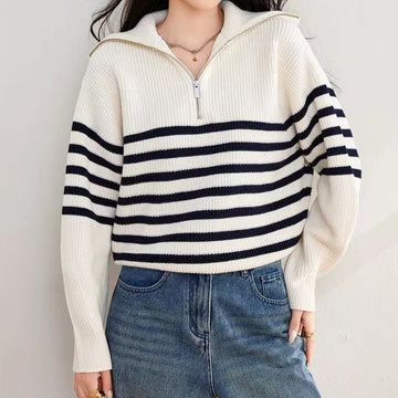 Women’s Quarter-Zip Ribbed Sweater
