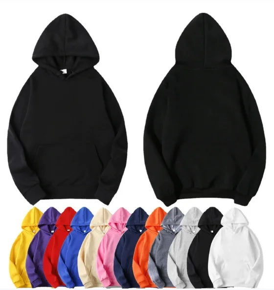 Solid Color Hooded Sweatshirt