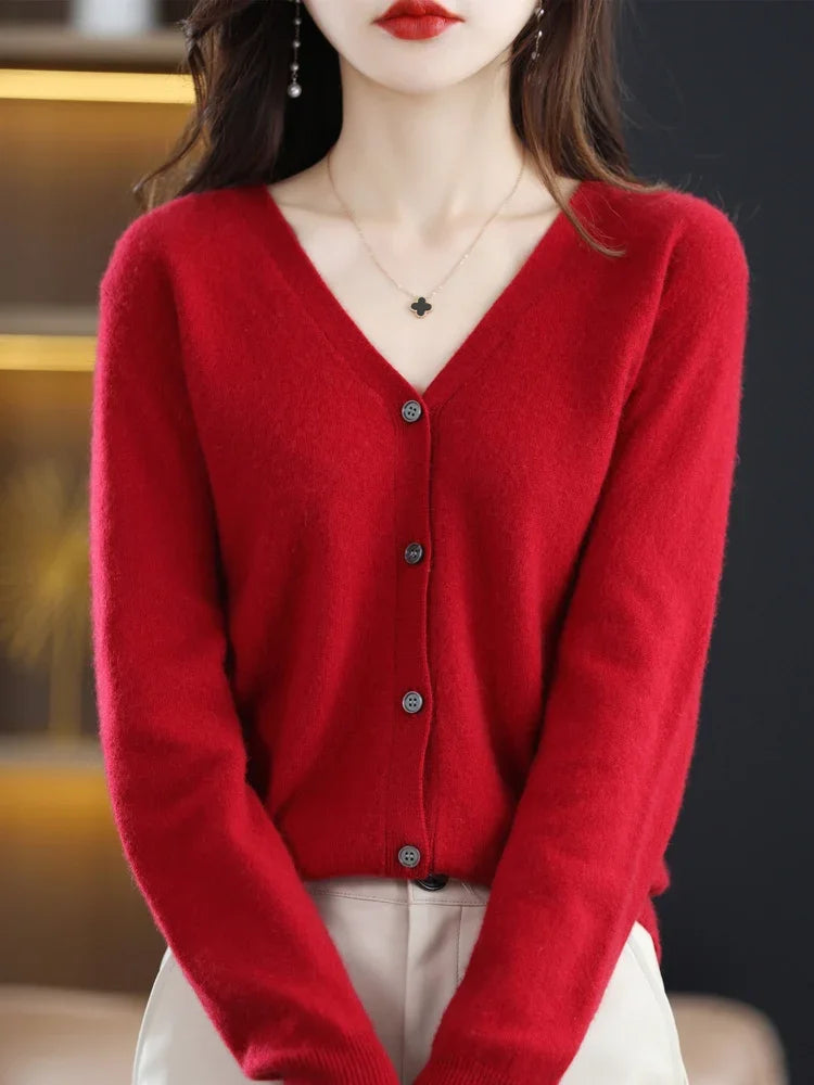 Women’s V-Neck Knitted Cardigan