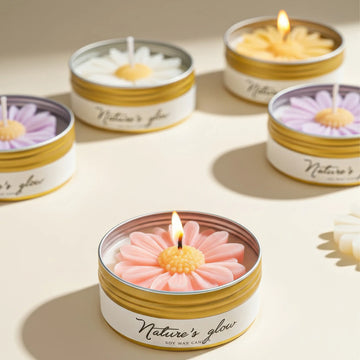 Handmade Soy Wax Flower Chamomile Scented Candle