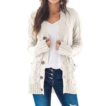 Women’s Oversized V-Neck Knit Cardiga