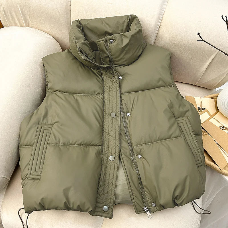 Lightweight Sleeveles Women’s Solid Puffer Vest