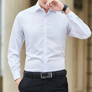 Plus Size Men’s Solid Color Business Shir