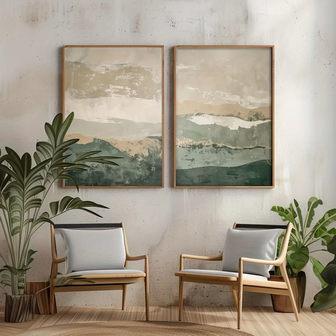 2PCS Retro Wabi Sabi Mountains Canvas Prints